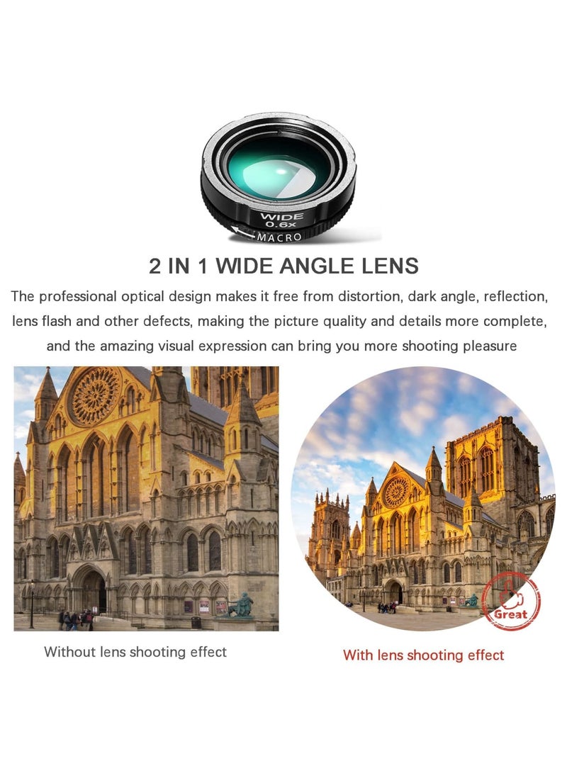 SYOSI Upgraded Phone Camera Lens Kit, 28X Telephoto, 0.6X Wide Angle, 20X Macro, 198° Fisheye, Compatible with Most Smartphones - Image 5